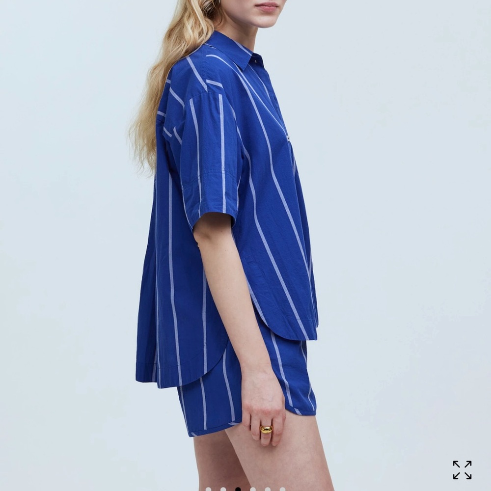 Madewell oversized Blue Striped Shirt - Picture 3 of 6